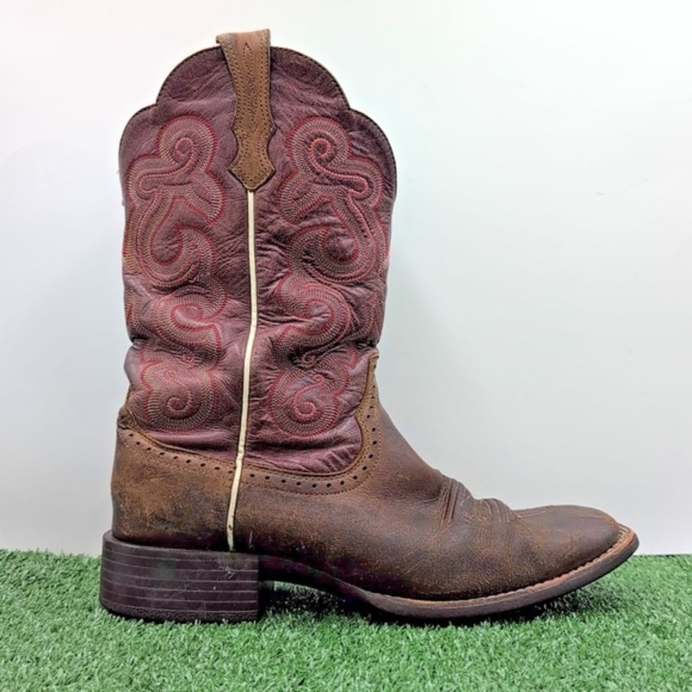 Ariat Quickdraw Western Boots Womens 10 B Brown Stitched‎ Cowboy Dress Outdoor
